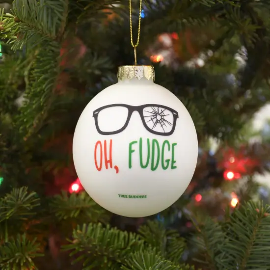 Oh Fudge Funny Glass Christmas Ornament {6}