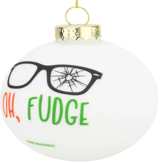 Oh Fudge Funny Glass Christmas Ornament {3}