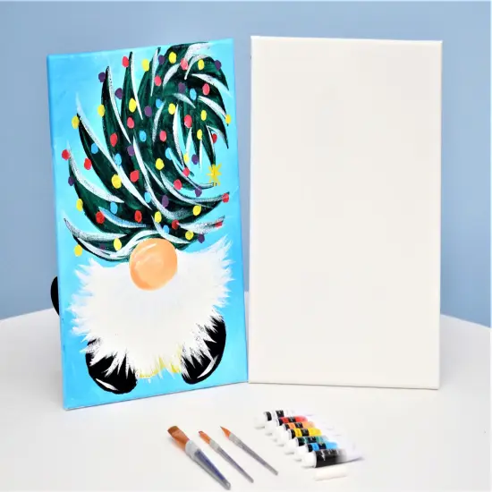 Christmas Paint Kit - Ho Ho Gnome Acrylic Painting Kit & Video Lesson, DIY Christmas Craft, Painting Gift Set, Beginner Painting, Paint Party {2}