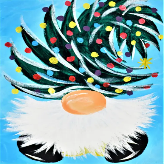 Christmas Paint Kit - Ho Ho Gnome Acrylic Painting Kit & Video Lesson, DIY Christmas Craft, Painting Gift Set, Beginner Painting, Paint Party {1}