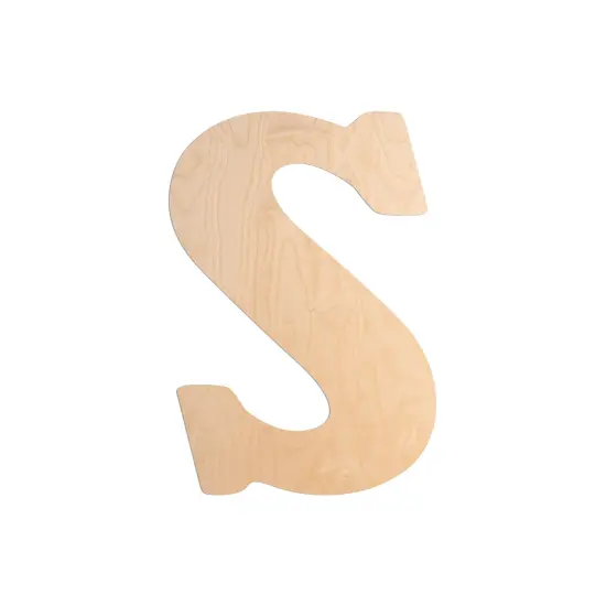 23 In. Letter S, Unfinished Vintage Wood Letter (S) {1}