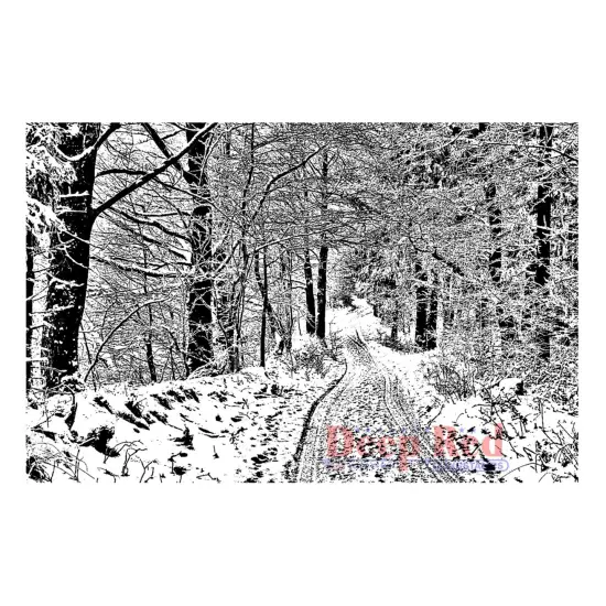 Deep Red Stamps Snowy Path Rubber Cling Stamp 5.7 x 3.7 inches {1}