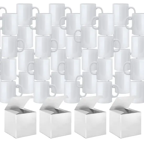 11 oz White Ceramic Sublimation Ceramic Coffee Mugs Case of 36 {1}
