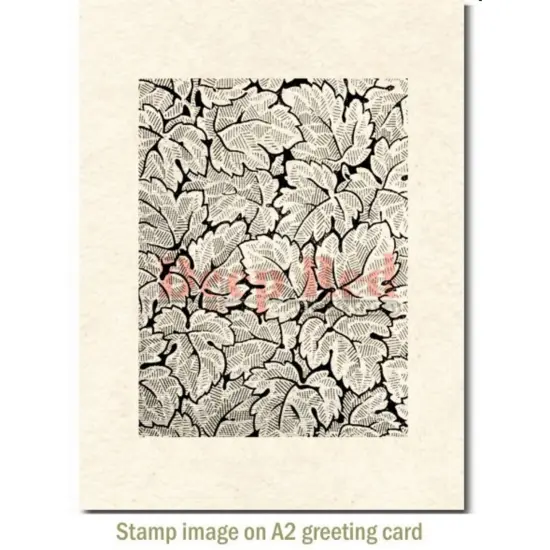 Deep Red Stamps Grape Leaves Background Rubber Cling Stamp 3 x 4 inches {3}