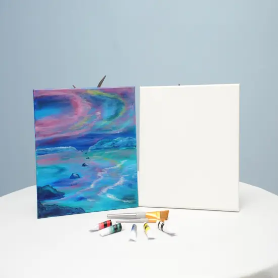 Paint Kit - Nature's Light Show Acrylic Painting Kit & Video Lesson, DIY Canvas Art, Beginner Painting, Paint At Home, Painting Gift Set {2}