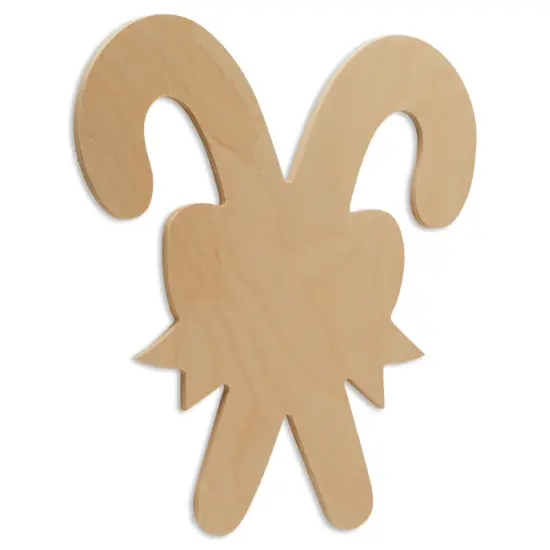 Double Candy Cane Wood Cutout Unfinished Multiple Sizes Available, Christmas Crafts | Woodpeckers {7}