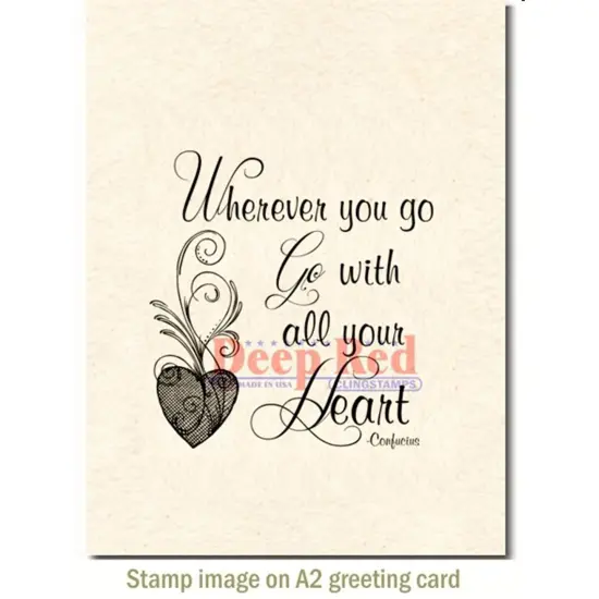 Deep Red Stamps Wherever You Go Rubber Cling Stamp 2.8 x 3 inches {3}