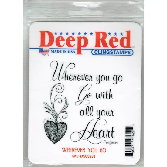 Deep Red Stamps Wherever You Go Rubber Cling Stamp 2.8 x 3 inches {2}