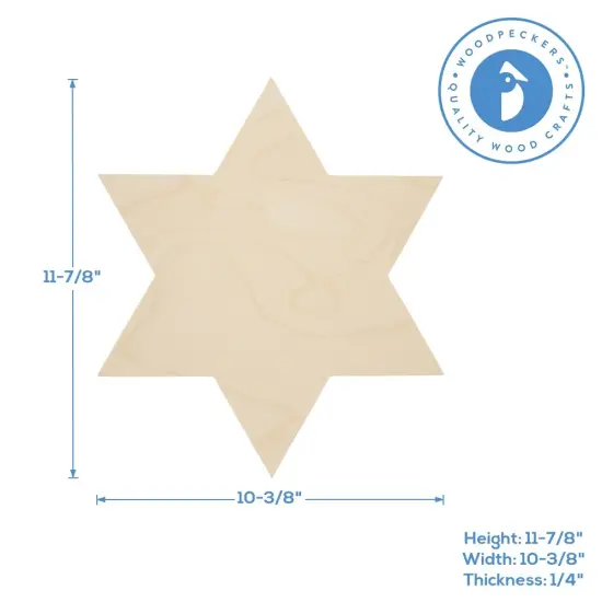 Wooden Star of David Cutout, Hanukkah & Jewish Star Decor | Woodpeckers {3}