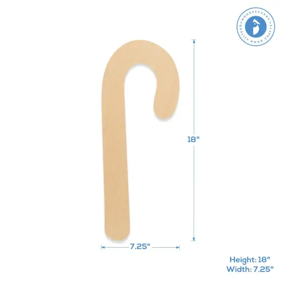 Candy Cane Wood Cutout Unfinished Multiple Sizes Available, Christmas D&eacute;cor, Crafts | Woodpeckers {3}