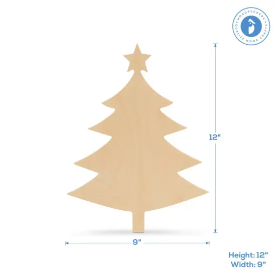 Christmas Tree Wood Cutout Unfinished Multiple Sizes Available, Crafts & Décor | Woodpeckers {3}