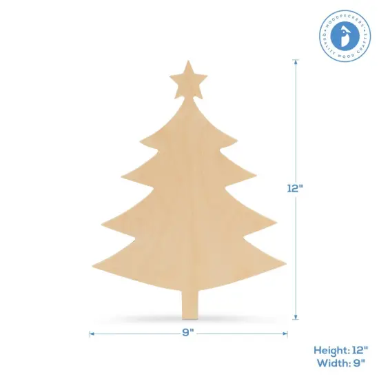 Christmas Tree Wood Cutout Unfinished Multiple Sizes Available, Crafts & Décor | Woodpeckers {6}