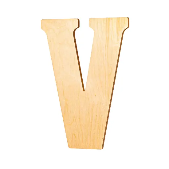 23 In. Letter V, Unfinished Vintage Wood Letter (V) {2}