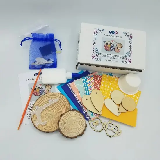 Ink and Trinket Kids Owl Decoupage Craft Kit, Blue {2}