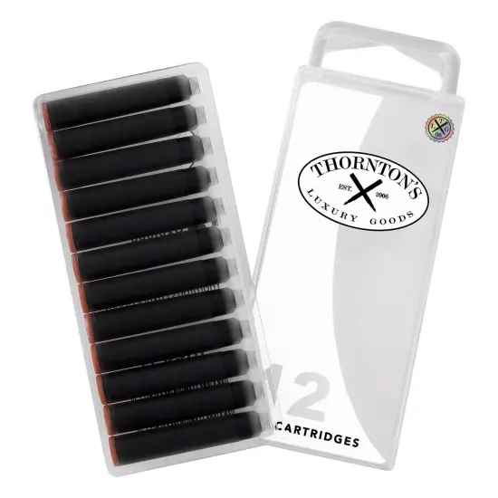 Thornton's Luxury Goods Short Standard International Fountain Pen Ink Cartridges, 12-Count Brown {1}