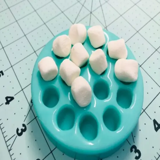 16Pc Mini Marshmallow Silicone Mold. Realistic Marshmallow Food Shape Mold. For Wax | Embed | Soap | Resin Castings {1}