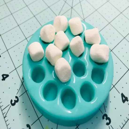 16Pc Mini Marshmallow Silicone Mold. Realistic Marshmallow Food Shape Mold. For Wax | Embed | Soap | Resin Castings {4}