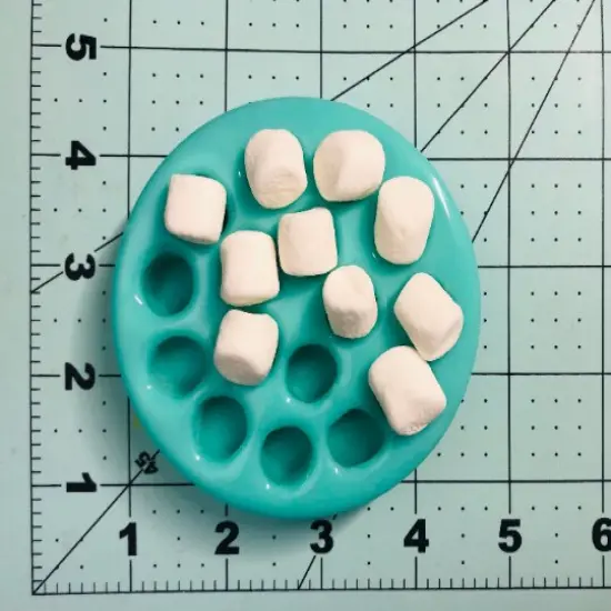 16Pc Mini Marshmallow Silicone Mold. Realistic Marshmallow Food Shape Mold. For Wax | Embed | Soap | Resin Castings {2}