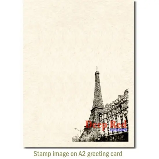 Deep Red Stamps Eiffel Tower View Rubber Cling Stamp 2.6 x 3.5 inches {3}