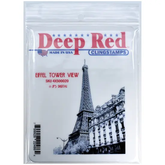 Deep Red Stamps Eiffel Tower View Rubber Cling Stamp 2.6 x 3.5 inches {2}