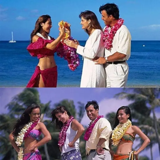 4pcs Hawaiian Party Leis Hula Thickened Dance Garland Artificial Flowers {2}