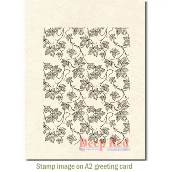 Deep Red Stamps Vines Background Rubber Cling Stamp 3 x 4 inches {3}