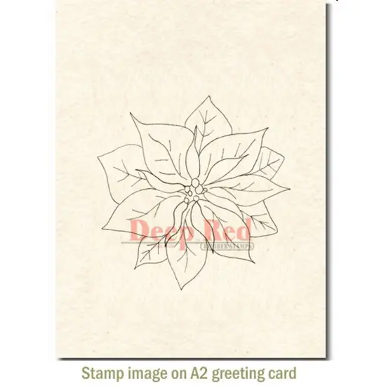 Deep Red Stamps Poinsettia Blossom Rubber Cling Stamp 3 x 3 inches {3}
