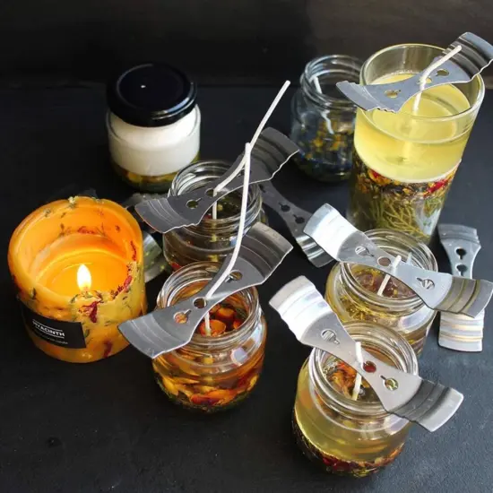 20 Pack Metal Candle Wick Holders &ndash; Steel Wick Centering Devices for DIY Candle Making, Reusable Candle Wick Clips for Handmade Candles {2}