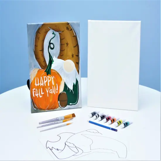 Fall Paint Kit - Ichabod's Pumpkin Acrylic Painting Kit & Video Lesson, DIY Craft, Beginner Painting, Paint At Home {2}