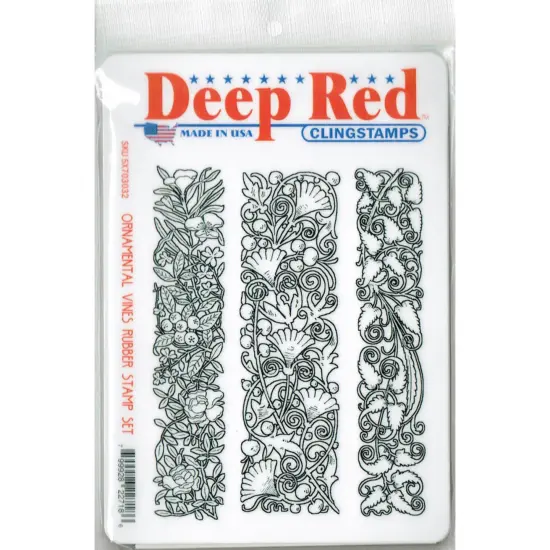Deep Red Stamps Ornamental Vines Rubber Cling Stamp Set 4 x 6 inches {2}