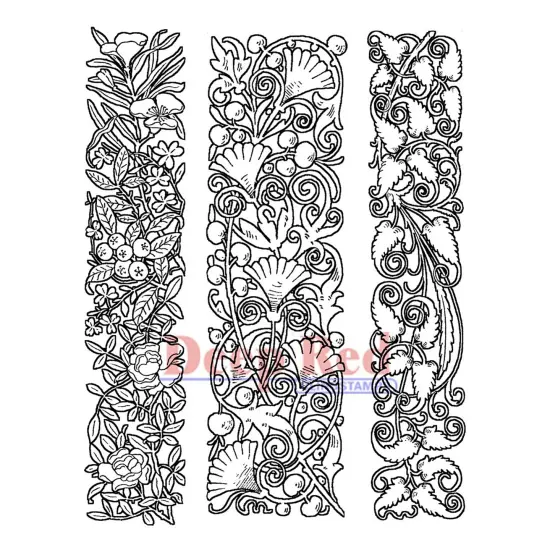 Deep Red Stamps Ornamental Vines Rubber Cling Stamp Set 4 x 6 inches {1}
