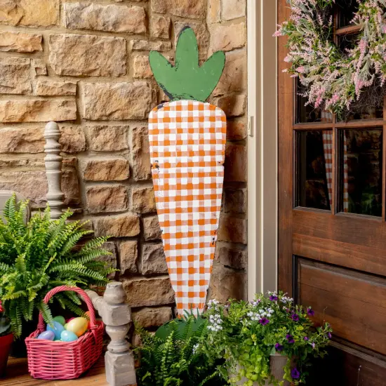 47 in. Unfinished Wooden Carrot Porch Sign {3}