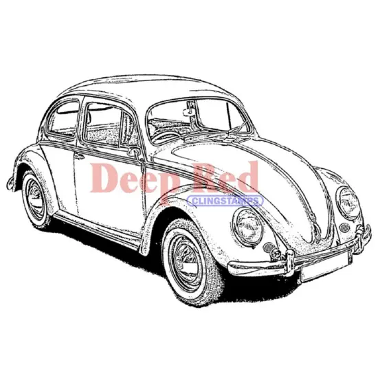 Deep Red Stamps VW Bug Rubber Cling Stamp 3 x 2.1 inches {1}