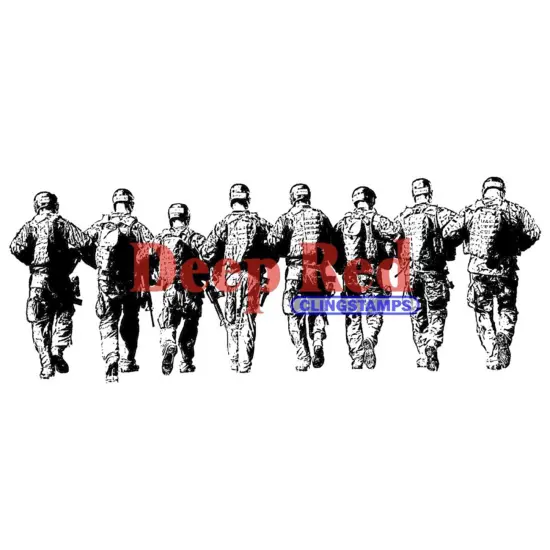 Deep Red Stamps Band of Soldiers Rubber Cling Stamp4 x 1.5 inches {1}