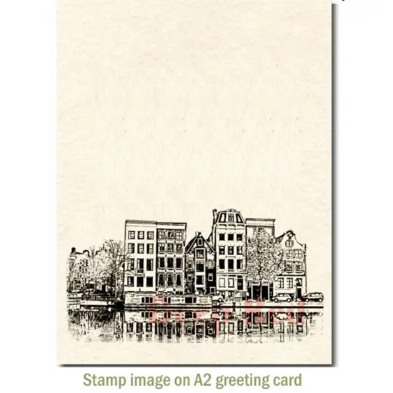 Deep Red Stamps Amsterdam Waterfront Rubber Cling Stamp 4 x 2.5 inches {3}