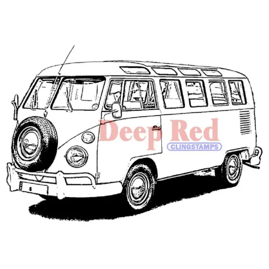 Deep Red Stamps VW Bus Rubber Cling Stamp 3 x 2.1 inches {1}
