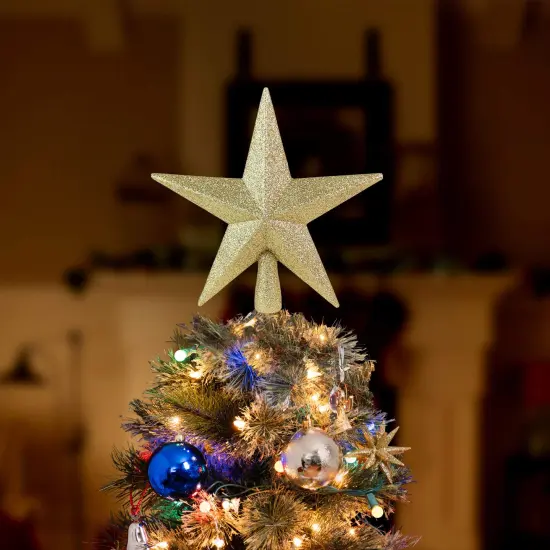 Ornativity Glitter Star Tree Topper - Christmas Decorative Holiday Bethlehem Star Ornament 5.5" {4}