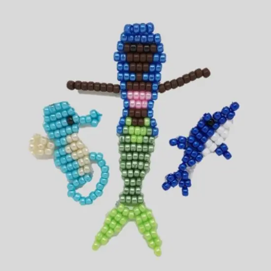 Ink and Trinket Kids Mermaid Pony Bead Pet Craft Kit Light skin tone {5}