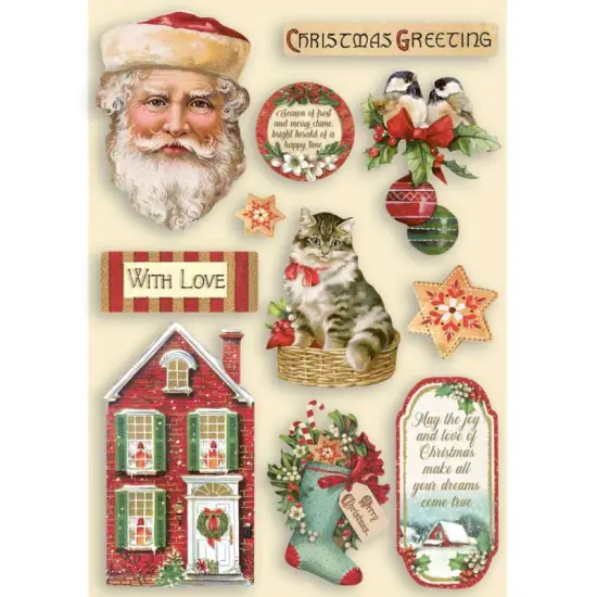 Classic Christmas Colored Wooden Frame - Stamperia {1}