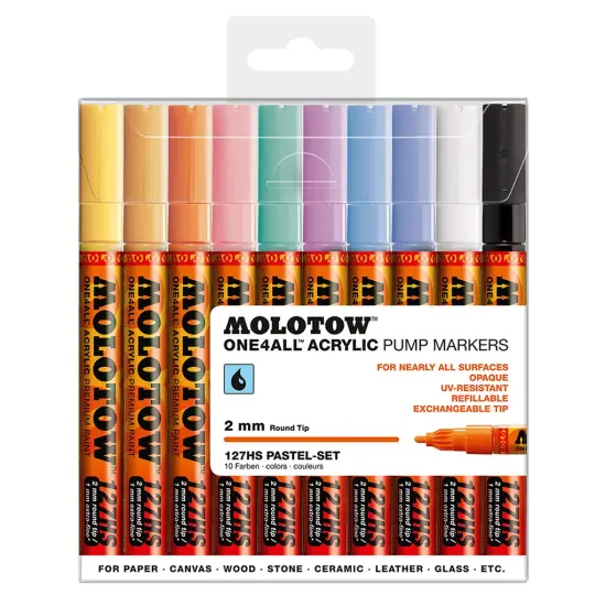 Molotow ONE4ALL 2mm 10pc Pastel Set {1}