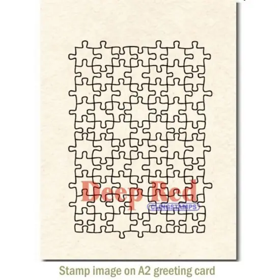 Deep Red Stamps Puzzle Background Rubber Cling Stamp 3.1 x 4.1 inches {3}