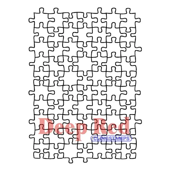 Deep Red Stamps Puzzle Background Rubber Cling Stamp 3.1 x 4.1 inches {1}