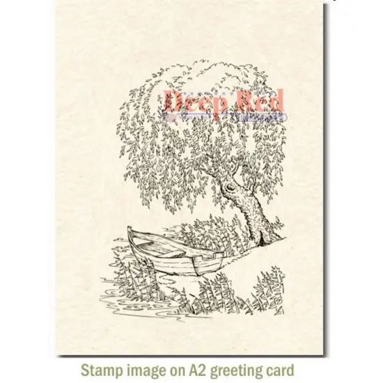Deep Red Stamps Weeping Willow Rubber Cling Stamp 3 x 4 inches {3}