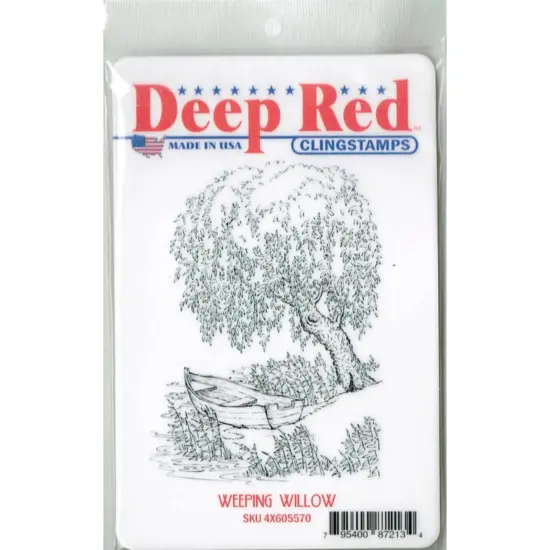 Deep Red Stamps Weeping Willow Rubber Cling Stamp 3 x 4 inches {2}