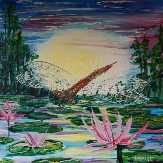 Paint Kit - Dragonfly at the Bayou Acrylic Painting Kit & Video Lesson, DIY Canvas Art, Painting Gift Set, Paint At Home, Paint Party {1}