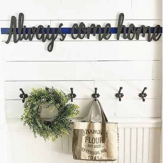 Unfinished Wooden Cursive "Always Come Home" Sign {3}