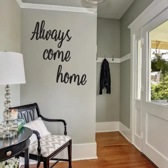 Unfinished Wooden Cursive "Always Come Home" Sign {2}