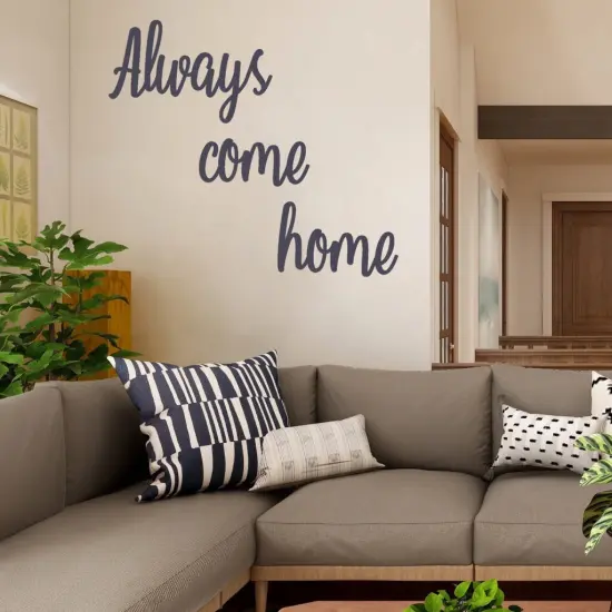 Unfinished Wooden Cursive "Always Come Home" Sign {4}