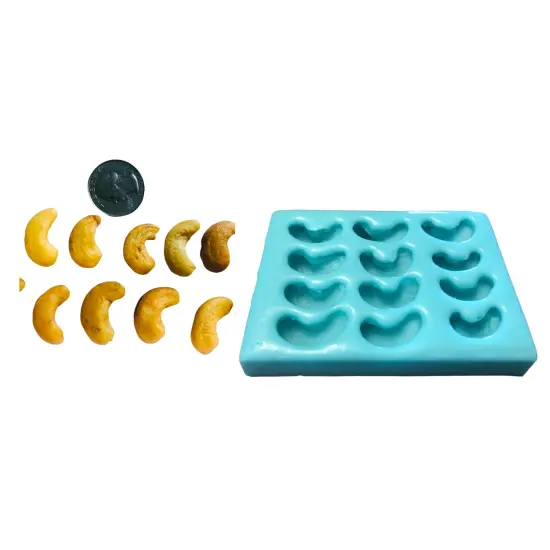 12pc Cashews Silicone Mold| Realistic Peanuts| Food Shaped Mold| Candle| Soap | Embeds. Mold for wax| resin|Cla {1}