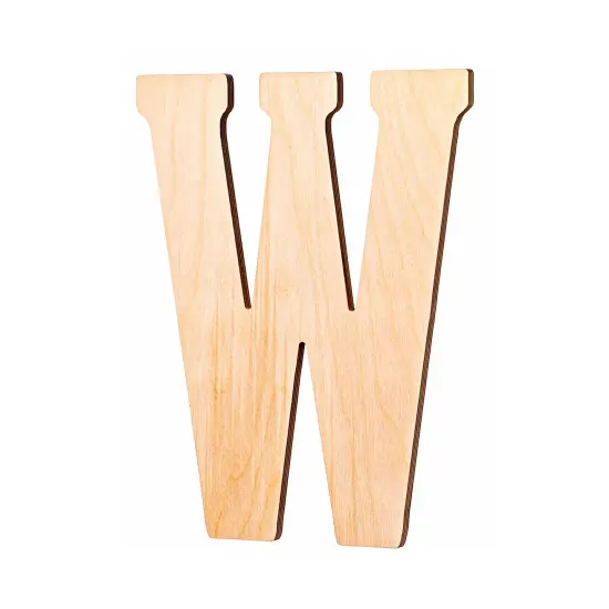 23 In. Letter W, Unfinished Vintage Wood Letter (W) {2}